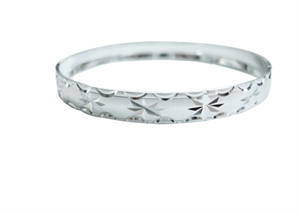 Rhodium Plated | Diamond Cut Bangles